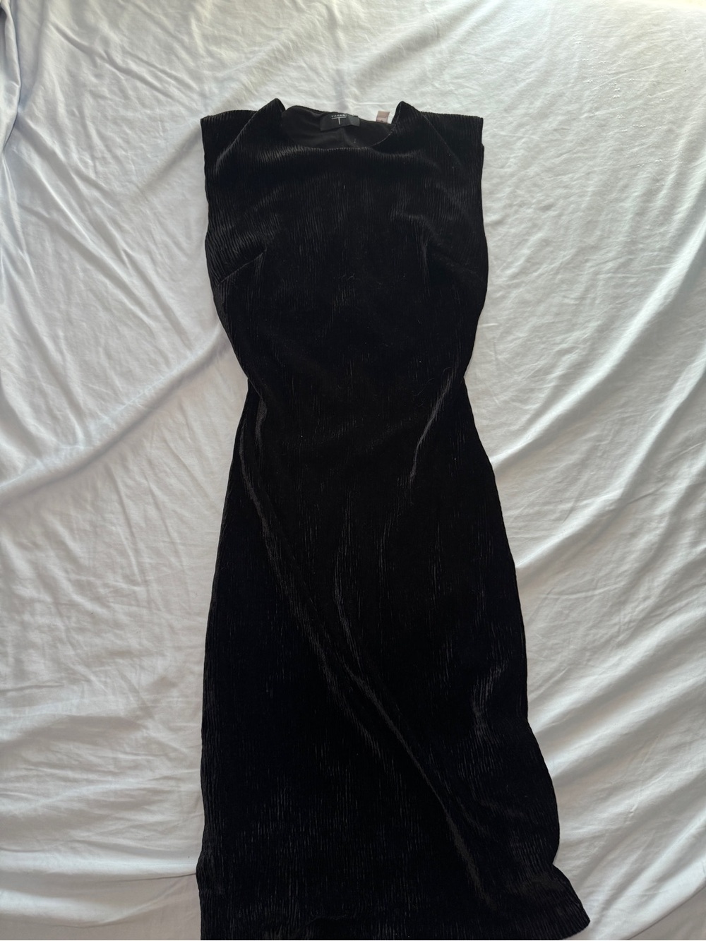 Tahari Black Velvet Midi Dress